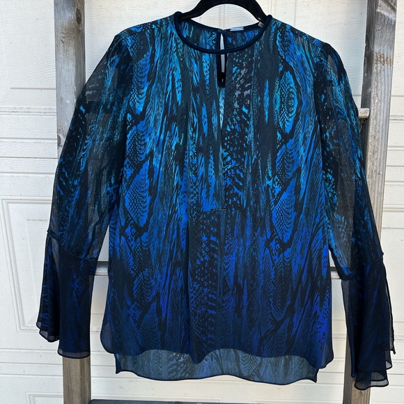 Tahari Bohemian Boho Gypsy Elegant Silk Blouse - Picture 2 of 9